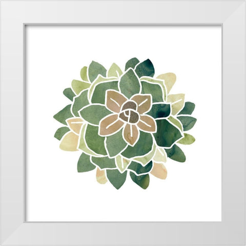 Succulent Cameo VI White Modern Wood Framed Art Print by Vess, June Erica