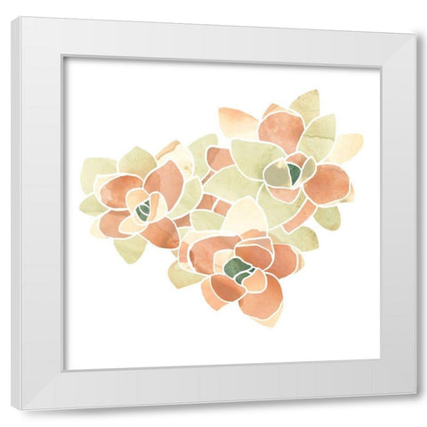 Succulent Cameo VII White Modern Wood Framed Art Print by Vess, June Erica