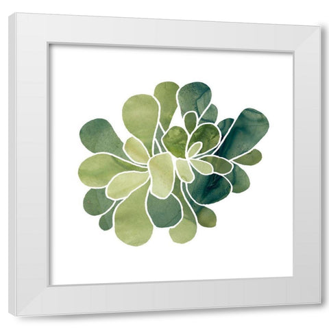 Succulent Cameo IX White Modern Wood Framed Art Print by Vess, June Erica