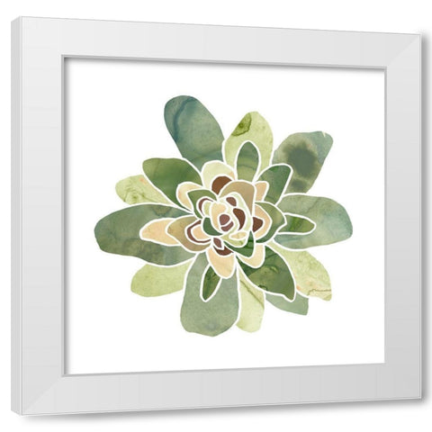 Succulent Cameo XI White Modern Wood Framed Art Print by Vess, June Erica