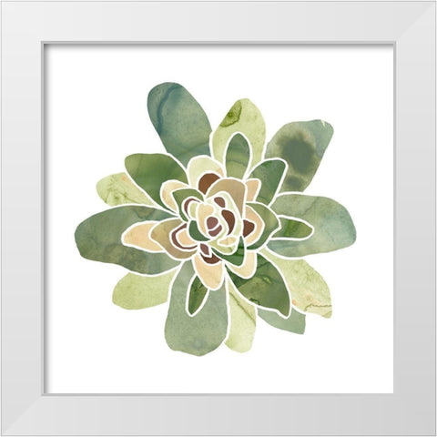 Succulent Cameo XI White Modern Wood Framed Art Print by Vess, June Erica