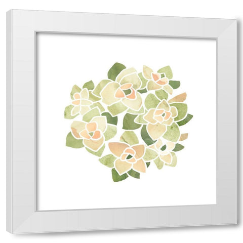 Succulent Cameo XII White Modern Wood Framed Art Print by Vess, June Erica