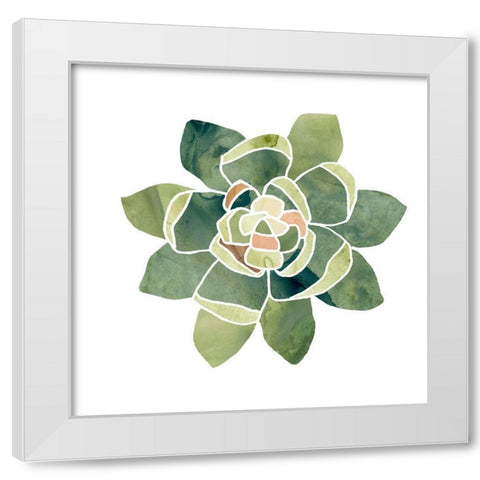 Succulent Cameo XIV White Modern Wood Framed Art Print by Vess, June Erica
