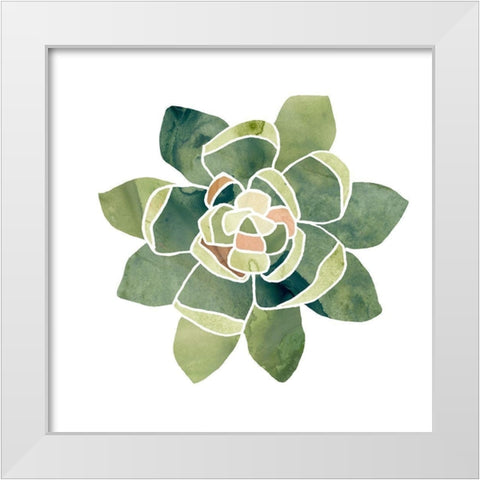 Succulent Cameo XIV White Modern Wood Framed Art Print by Vess, June Erica