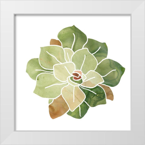 Succulent Cameo XVI White Modern Wood Framed Art Print by Vess, June Erica