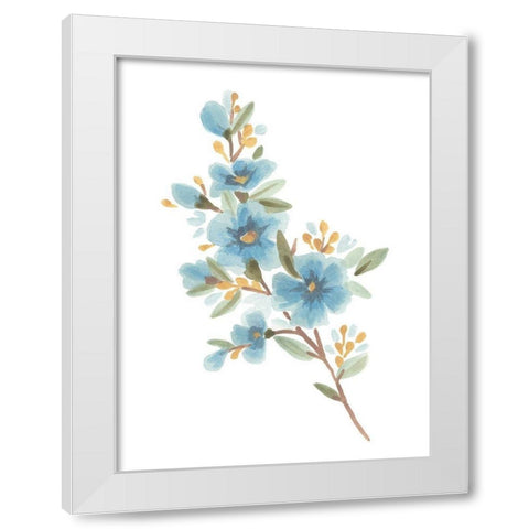 Wildflower Sprig I White Modern Wood Framed Art Print by Vess, June Erica