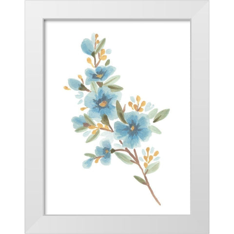 Wildflower Sprig I White Modern Wood Framed Art Print by Vess, June Erica
