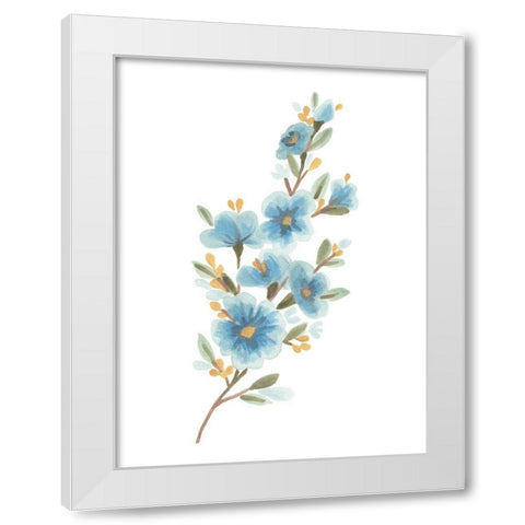 Wildflower Sprig II White Modern Wood Framed Art Print by Vess, June Erica
