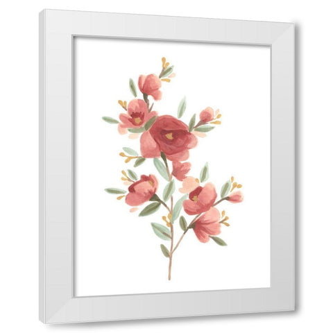 Wildflower Sprig IV White Modern Wood Framed Art Print by Vess, June Erica