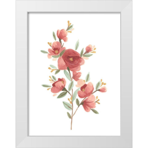 Wildflower Sprig IV White Modern Wood Framed Art Print by Vess, June Erica