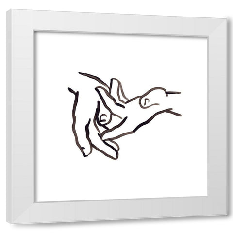 Hand Study II White Modern Wood Framed Art Print by Vess, June Erica