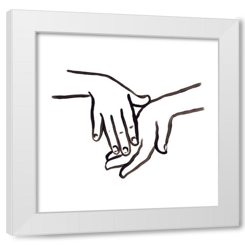 Hand Study III White Modern Wood Framed Art Print by Vess, June Erica