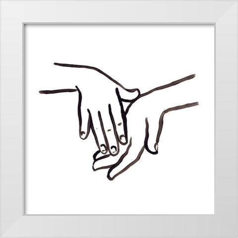 Hand Study III White Modern Wood Framed Art Print by Vess, June Erica