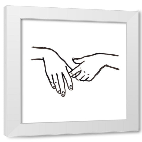 Hand Study IV White Modern Wood Framed Art Print by Vess, June Erica