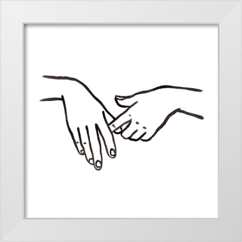 Hand Study IV White Modern Wood Framed Art Print by Vess, June Erica