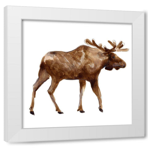Simple Lodge Animals I White Modern Wood Framed Art Print by Vess, June Erica