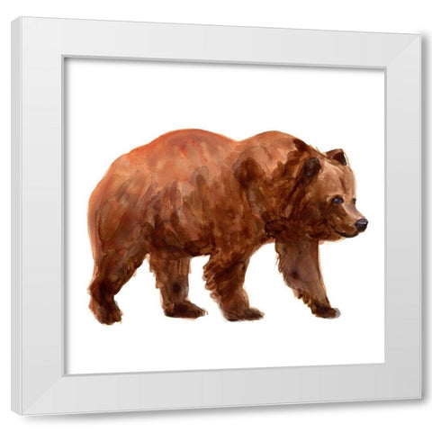 Simple Lodge Animals III White Modern Wood Framed Art Print by Vess, June Erica