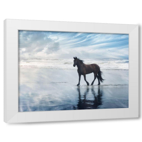 Horse Motion VI White Modern Wood Framed Art Print by PHBurchett