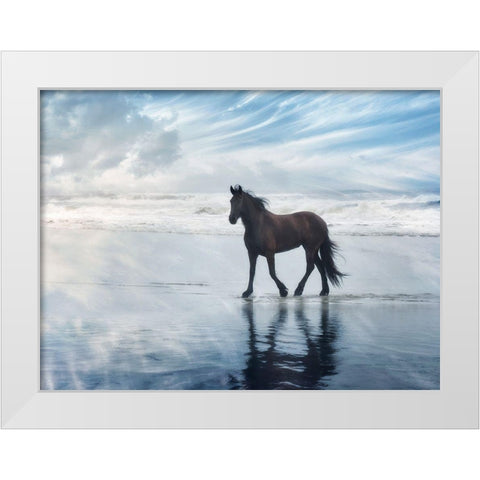 Horse Motion VI White Modern Wood Framed Art Print by PHBurchett
