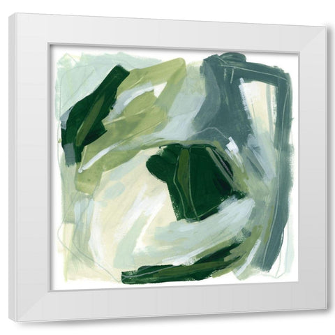 Emerald Spin I White Modern Wood Framed Art Print by Vess, June Erica
