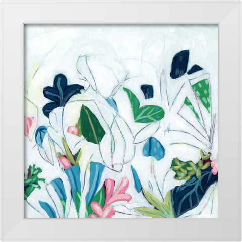Tropical Trace I White Modern Wood Framed Art Print by Vess, June Erica