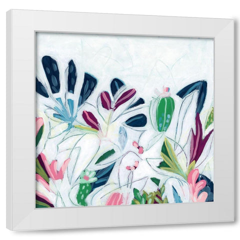 Tropical Trace II White Modern Wood Framed Art Print by Vess, June Erica