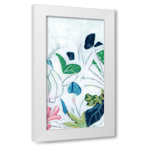 Tropical Trace V White Modern Wood Framed Art Print by Vess, June Erica