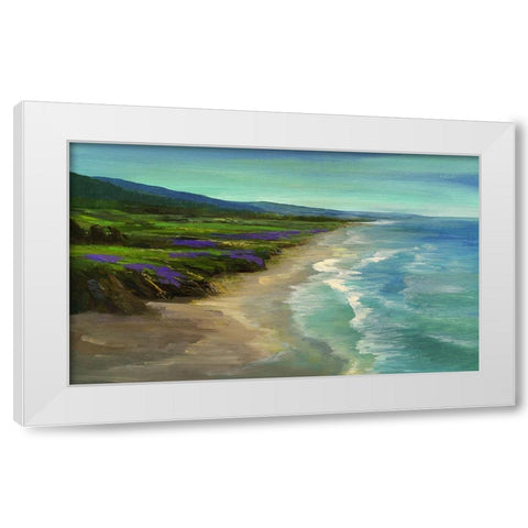Montara Beach White Modern Wood Framed Art Print by Finch, Sheila