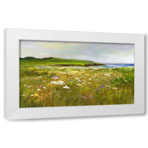 Montara Bluffs White Modern Wood Framed Art Print by Finch, Sheila