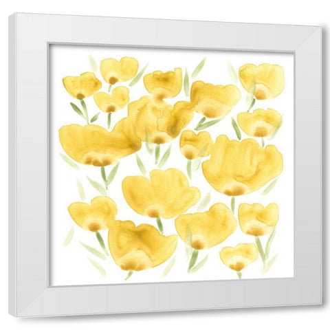 Sunny Meadow I White Modern Wood Framed Art Print by Vess, June Erica