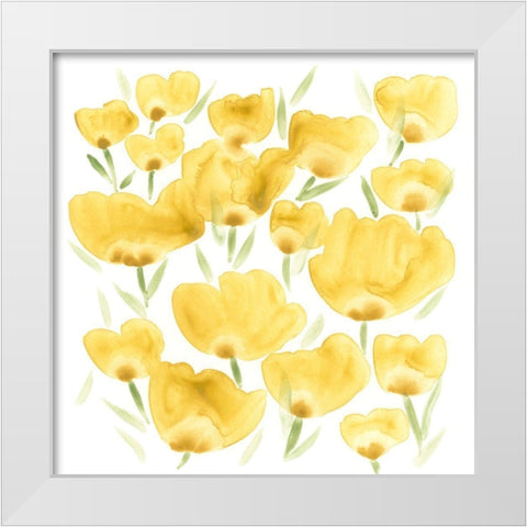 Sunny Meadow I White Modern Wood Framed Art Print by Vess, June Erica