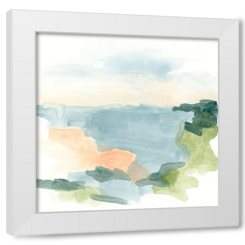 Muted Coast II White Modern Wood Framed Art Print by Vess, June Erica