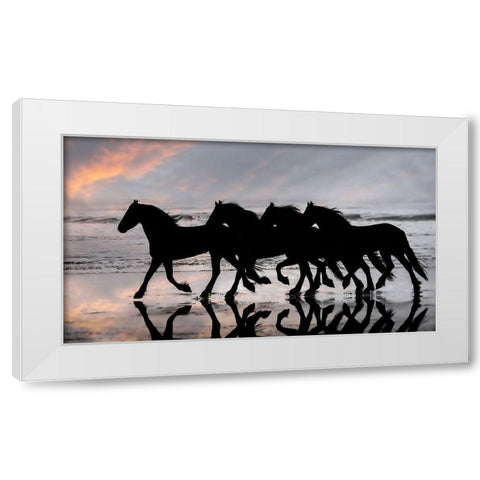 Wave Runners I White Modern Wood Framed Art Print by PHBurchett