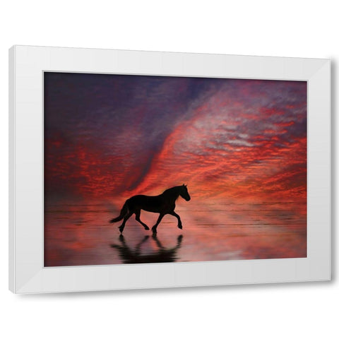 Wave Runners II White Modern Wood Framed Art Print by PHBurchett