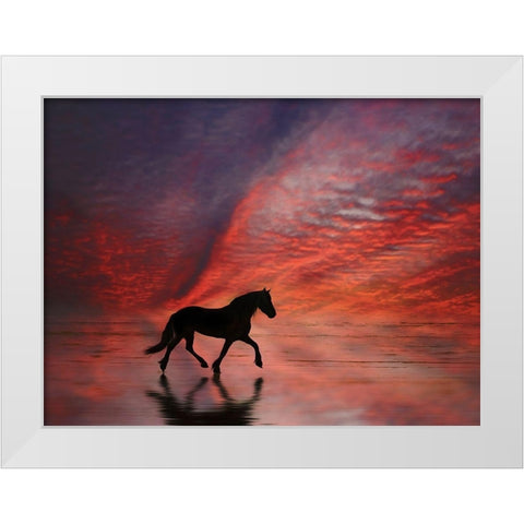 Wave Runners II White Modern Wood Framed Art Print by PHBurchett