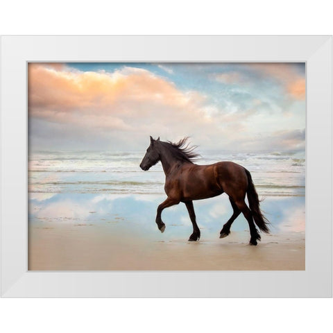 Wave Runners III White Modern Wood Framed Art Print by PHBurchett