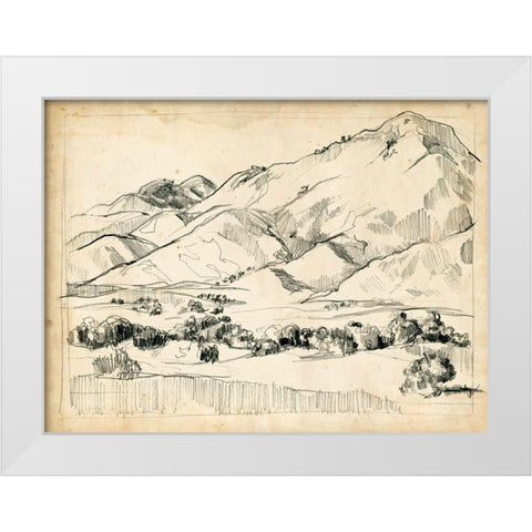 Mountain Sketch I White Modern Wood Framed Art Print by Parker, Jennifer Paxton