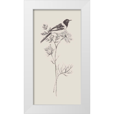 Nature with Bird I White Modern Wood Framed Art Print by Wang, Melissa