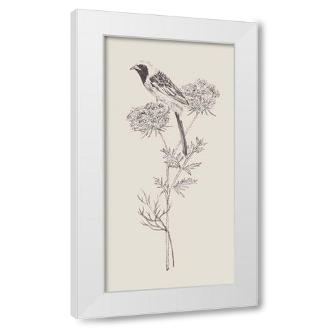 Nature with Bird II White Modern Wood Framed Art Print by Wang, Melissa