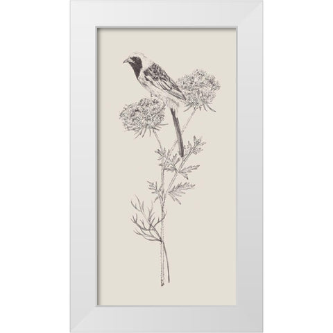 Nature with Bird II White Modern Wood Framed Art Print by Wang, Melissa