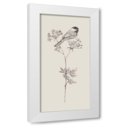 Nature with Bird III White Modern Wood Framed Art Print by Wang, Melissa