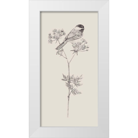 Nature with Bird III White Modern Wood Framed Art Print by Wang, Melissa