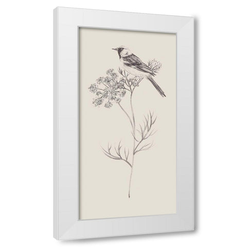 Nature with Bird IV White Modern Wood Framed Art Print by Wang, Melissa