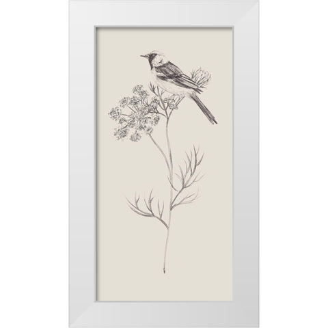 Nature with Bird IV White Modern Wood Framed Art Print by Wang, Melissa