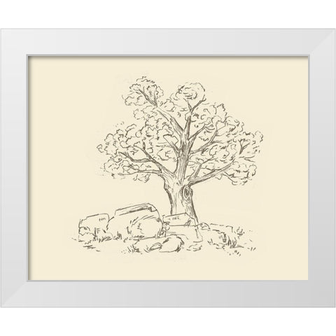 Wooded Path II White Modern Wood Framed Art Print by Wang, Melissa