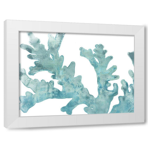 Blue Macro Coral II White Modern Wood Framed Art Print by Vess, June Erica