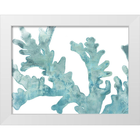 Blue Macro Coral II White Modern Wood Framed Art Print by Vess, June Erica