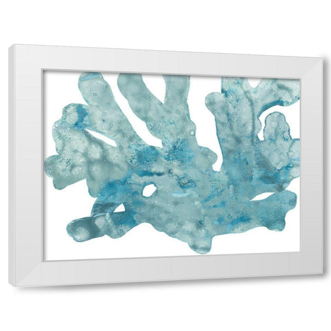 Blue Macro Coral IV White Modern Wood Framed Art Print by Vess, June Erica