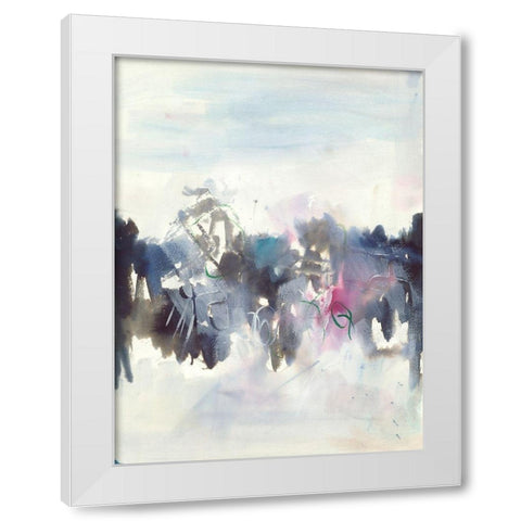 Birds II White Modern Wood Framed Art Print by Combs, Joyce
