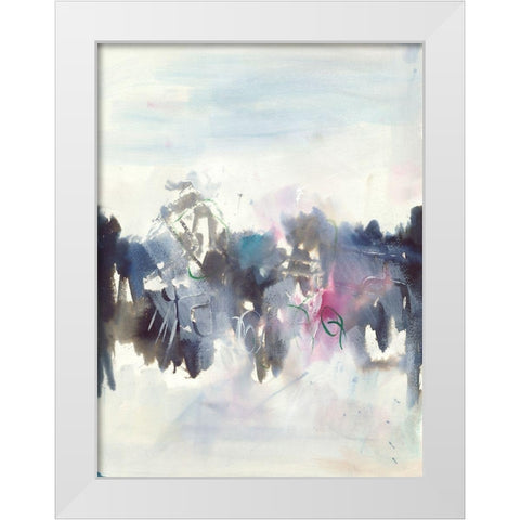 Birds II White Modern Wood Framed Art Print by Combs, Joyce